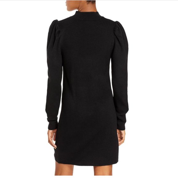 NWT Wayf Puff Sleeve Sweater Dress Black - Picture 2 of 11